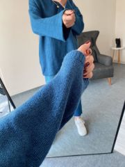 Mavi Yumoş Pinterest Triko Kazak