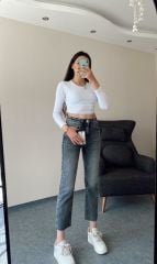Zra Etiketli Antrasit Boyfit Jean