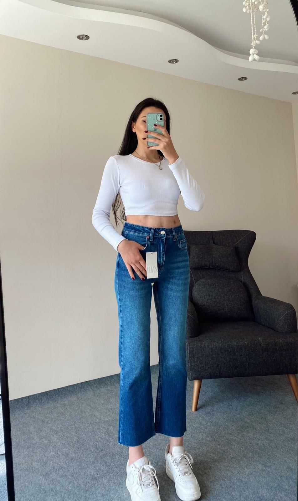 Zra Etiketli Mavi Boyfit Jean