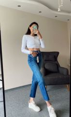 Zra Etiketli Mavi Boyfit Jean