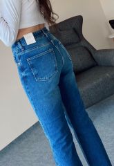 Zra Etiketli Mavi Boyfit Jean