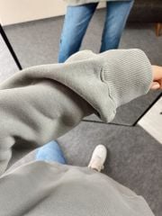 Gri Üç İplik Şardonlu Unisex Oversize Sweatshirt