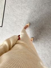 Bej İpek Örme Etek Kazak Premium Triko Takım