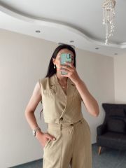 Camel Tensel Yelek Pantolon Takım