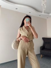Camel Tensel Yelek Pantolon Takım