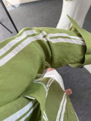 Yeşil Çizgili Oversize Pamuk Gömlek