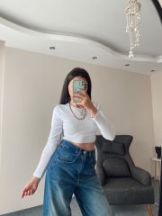 Mavi Bel Kemer Detay Baggy Jean