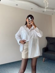 Beyaz Oversize Gömlek