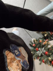 Siyah Ayıcık Nakışlı Kazak