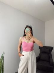 Pembe Askılı Triko Atlet