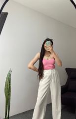 Pembe Askılı Triko Atlet