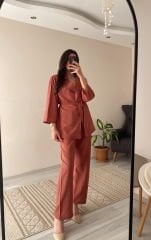 Gül Kurusu Krinkıl Kumaş Takım