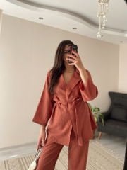 Gül Kurusu Krinkıl Kumaş Takım