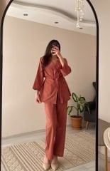 Gül Kurusu Krinkıl Kumaş Takım