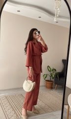 Gül Kurusu Krinkıl Kumaş Takım