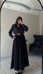 Siyah Oversize Premium Vatkalı Gömlek