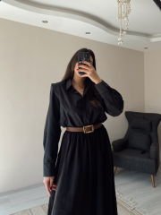 Siyah Oversize Premium Vatkalı Gömlek