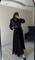 Siyah Oversize Premium Vatkalı Gömlek