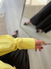 Sarı Oversize Premium Vatkalı Gömlek