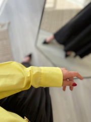 Sarı Oversize Premium Vatkalı Gömlek