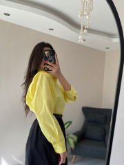 Sarı Oversize Premium Vatkalı Gömlek
