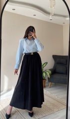 Mavi Oversize Premium Vatkalı Gömlek