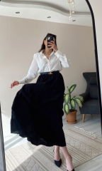 Beyaz Oversize Premium Vatkalı Gömlek