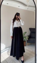 Beyaz Oversize Premium Vatkalı Gömlek