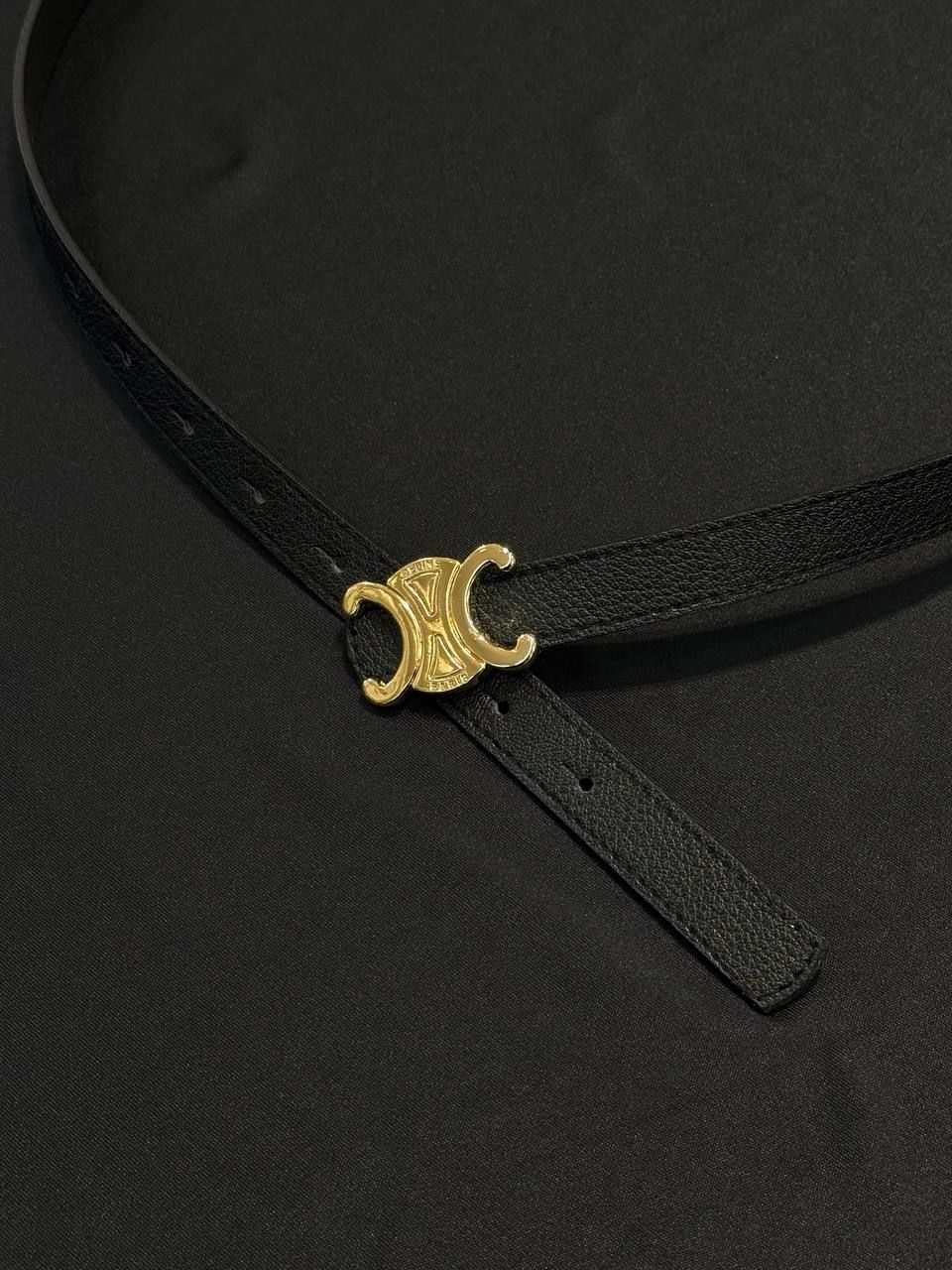 Celine Gold Tokalı Siyah Kemer