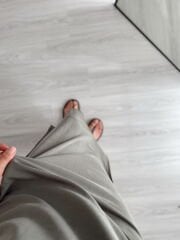 Haki Oysh Modal Kumaş Bisiklet Yaka Elbise
