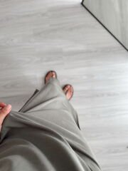 Haki Oysh Modal Kumaş Bisiklet Yaka Elbise