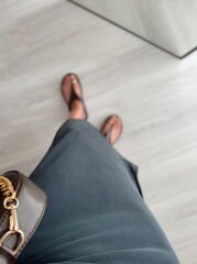 Antrasit Gri Oysh Modal Kumaş Bisiklet Yaka Elbise