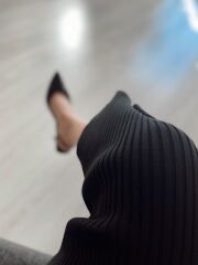 Siyah Maxi Triko Elbise