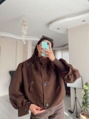 Acı Kahve Astarlı Süet Bomber Ceket