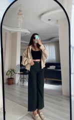 Haki Wide Leg Jean