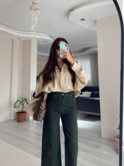 Haki Wide Leg Jean